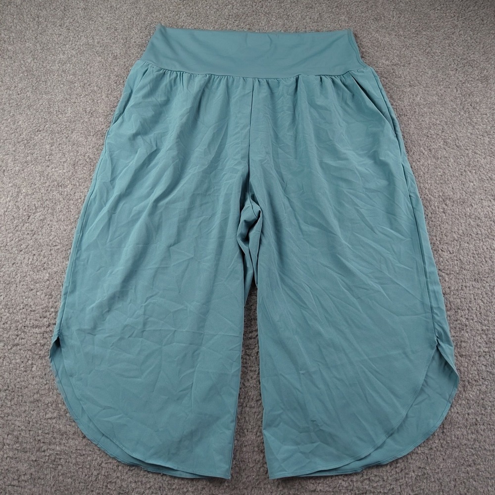 Halara Breezeful High Waisted Tummy Control Capri Pants Wide Leg Pockets EUC